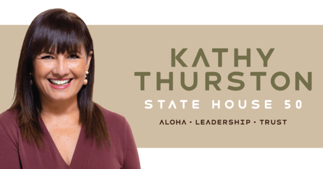 A screenshot from Kathy Thurston's campaign website.