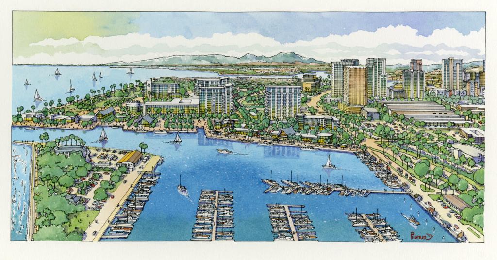 Rendering of planned Kakaako Makai development OHA