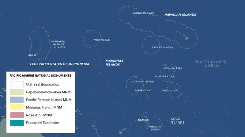 Animation of the changing Pacific Marine Monument boundaries