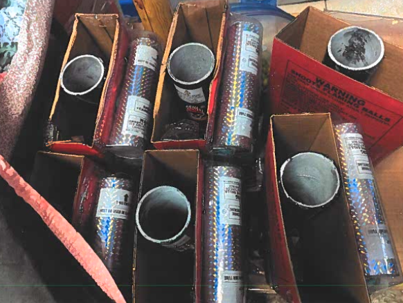 Pyrotechnic devices found in Allan Badua's Makiki residence.