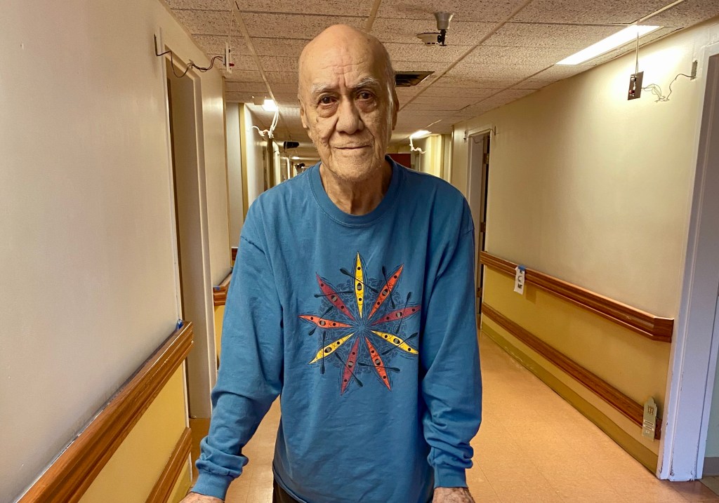 Elton Namahoe at the nursing home where he now lives