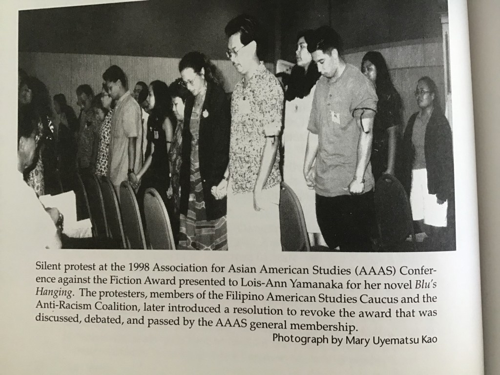 It's worth remembering the 1998 protest of Blu's Hanging. (Courtesy: Amerasia Journal/Mary Uyematsu Kao/2000)