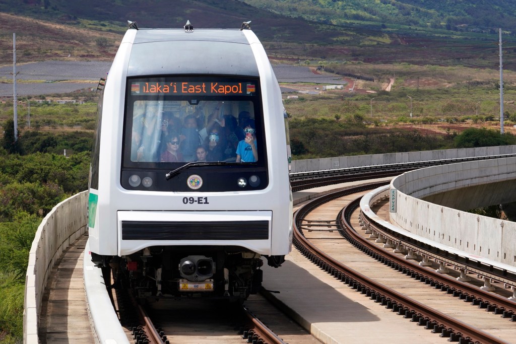 Skyline train rail commute mass transit free Keone’ae University of Hawaii West Oahu