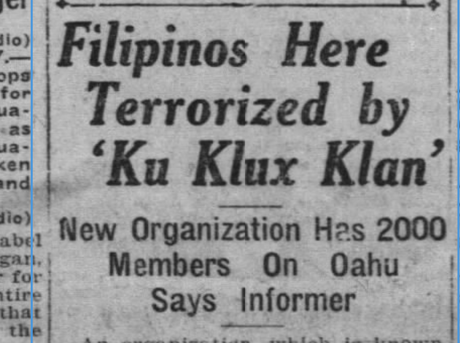 The Bizarre And Troubling Story Of Hawaii's 'Filipino KKK' Scare
