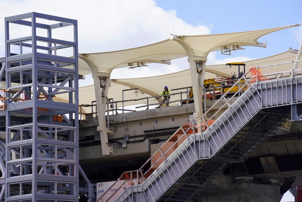 new construction Skyline Train commuter Mokauea Kalihi transit station public rail