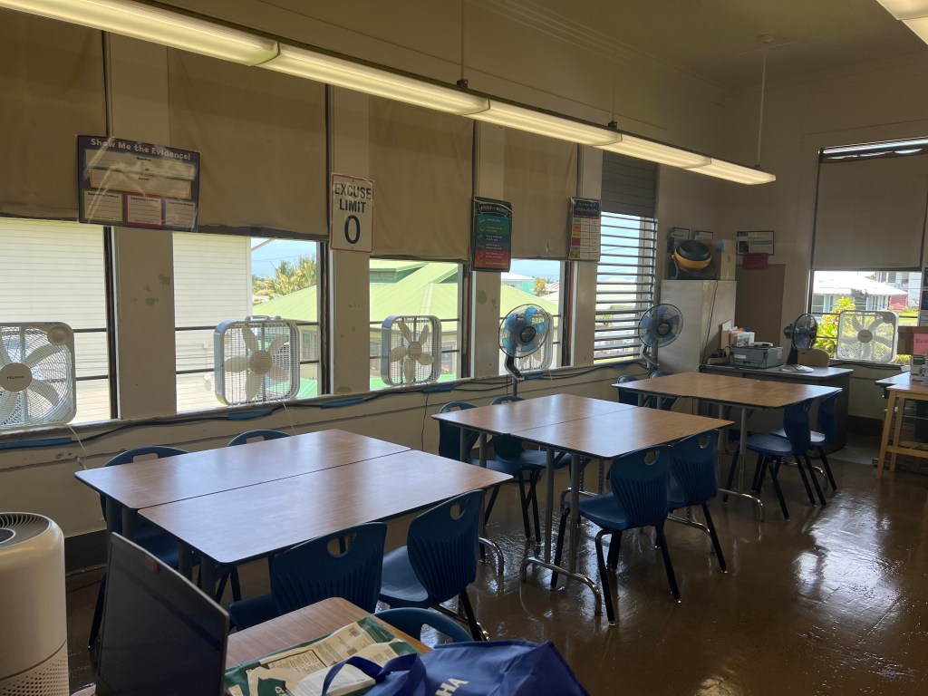 schools, air conditioning, facilities, Hilo Intermediate, HSTA, teachers, teachers association, heat, global warming, AC, fans