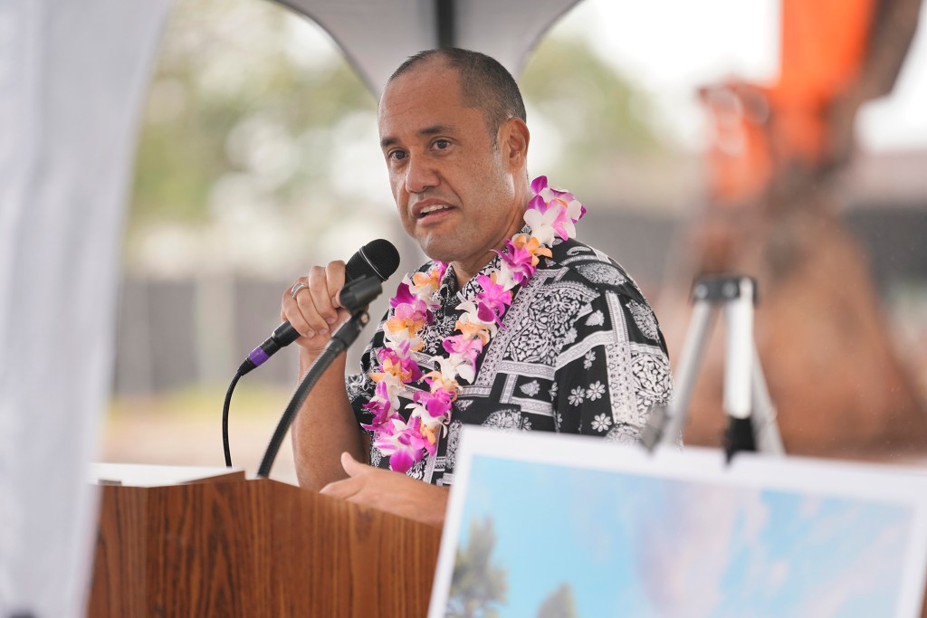 Hawaii State Senator Donovan Dela Cruz represents Wahiawa and spear headed the conception of the Wahiawa Civic Center Tuesday, Sept. 26, 2023, in Wahiawa. The almost three-acre site will include two buildings for a courthouse, state offices and City and County of Honolulu satellite city hall. (Kevin Fujii/Civil Beat/2023)
