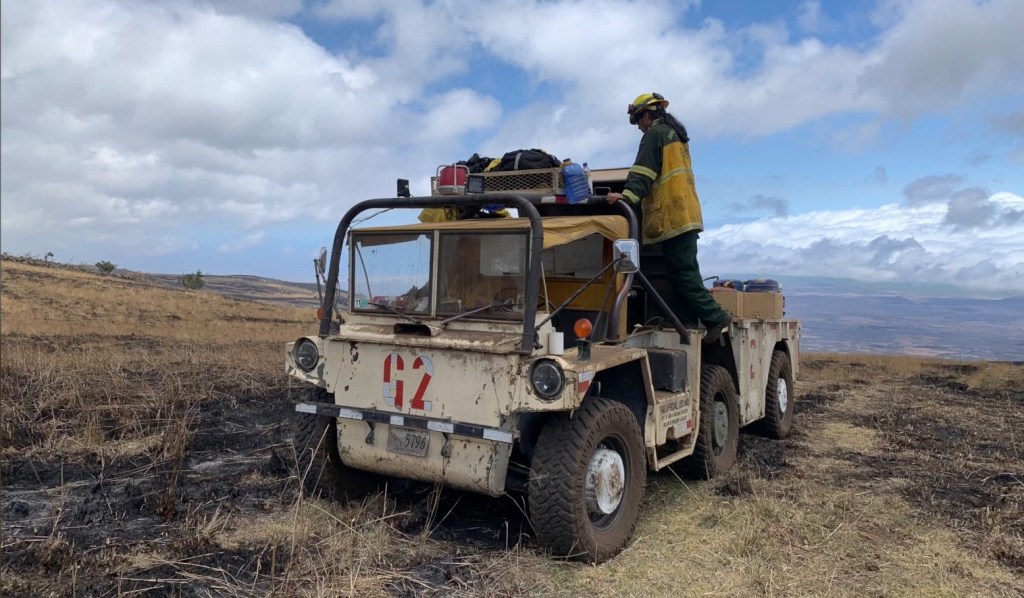 A picture of a Vietnam-era Gama Goat, a small truck-like vehicle, that are good for off-road use but difficult to maintain. The gama-goat is obviously old.