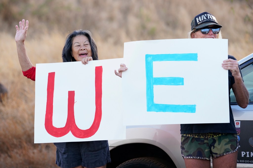 Students returned to three schools in Lahaina over the course of a week in October. Parents, community members and alumni turned out in force to welcome the students back. (Kevin Fujii/Civil Beat/2023)