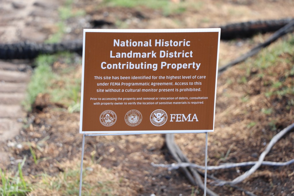 Signs identifying historic properties have been placed on Lahaina structures