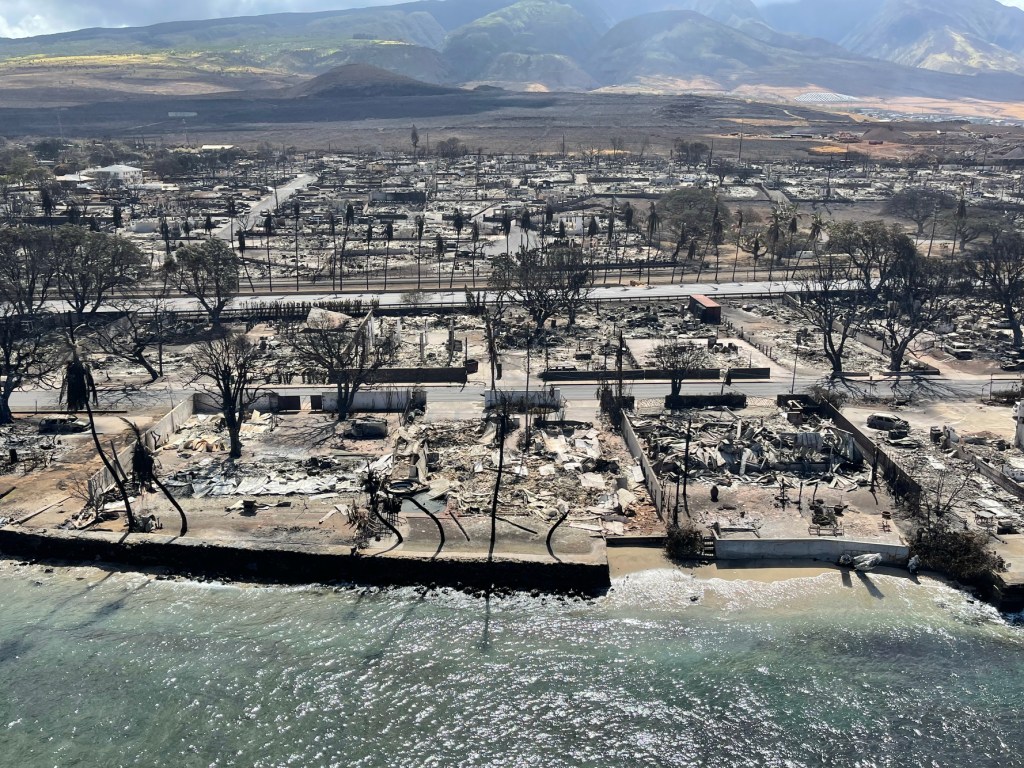 August 11, 2023, aerial photographs three days after the fire which destroyed Lahaina town. (Courtesy of the DLNR)