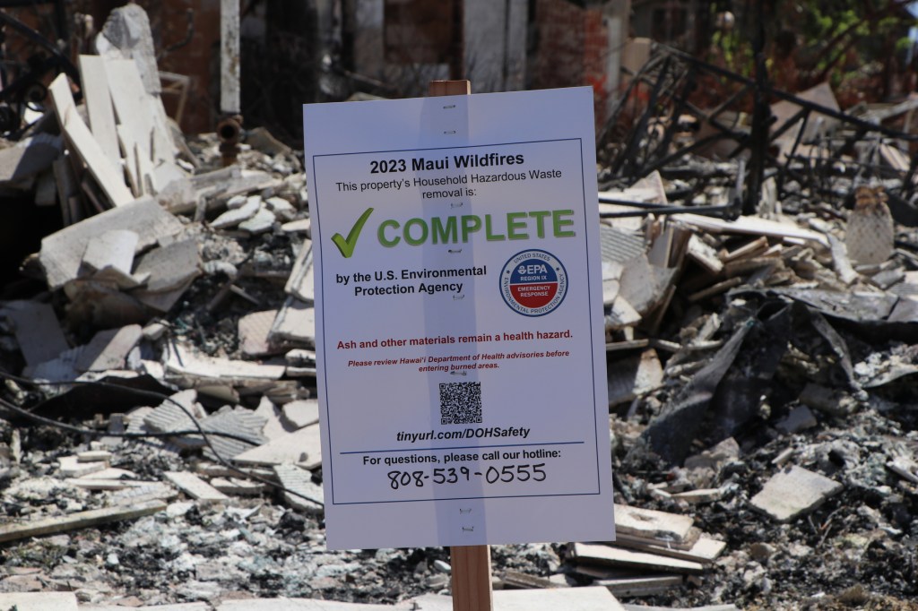 Lahaina fire - EPA Hazmat Operations & Transfer Station, August 31, 2023, photographs. (Courtesy of the DLNR)