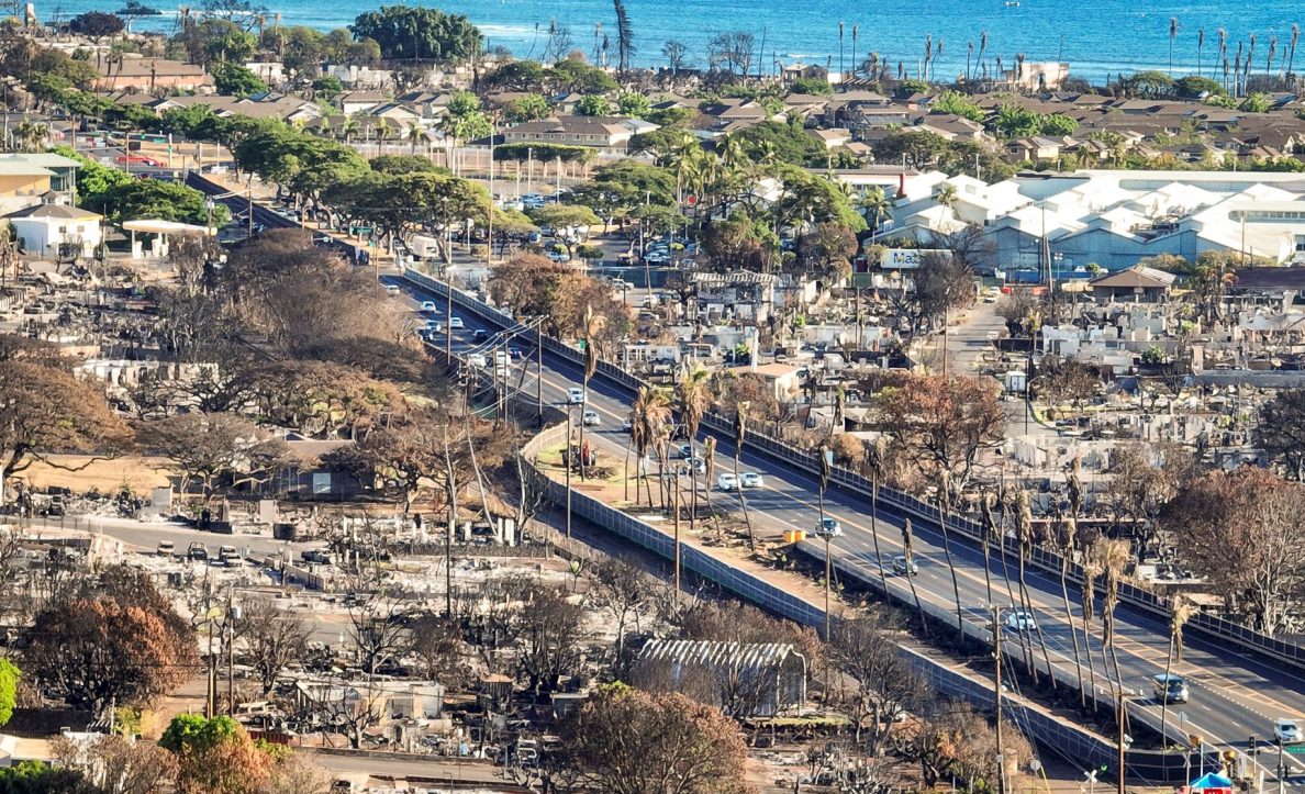 The Dadez family's home on Hoapili Street, near Safeway in Lahaina, burned down in the Aug. 8 fire. (Nathan Eagle/Civil Beat/2023)