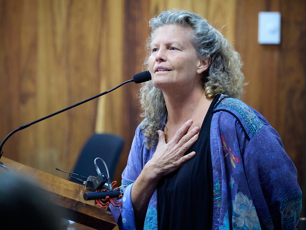 Some Maui rental property owners say they stand to lose thousands of dollars on commitments already made to people who have reserved their properties months in advance. Like this woman, they don’t want to be “considered heartless” because they need the money and in many cases can’t afford to rent to fire victims. (David Croxford/Civil Beat/2023)