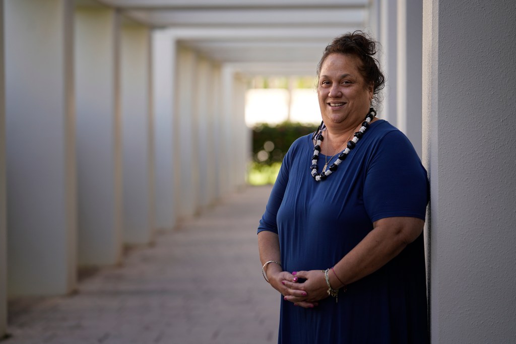 Hawaii Education Association president Joan Lewis is photographed Friday, Dec. 8, 2023, in Honolulu. (Kevin Fujii/Civil Beat/2023)