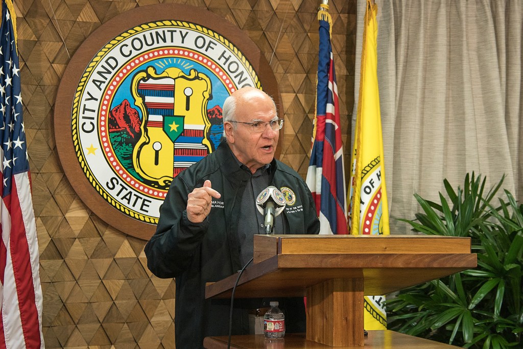 Honolulu Rick Blangiardi likened the tech project to changing a car tire at 60 mph. (David Croxford/Civil Beat/2024)