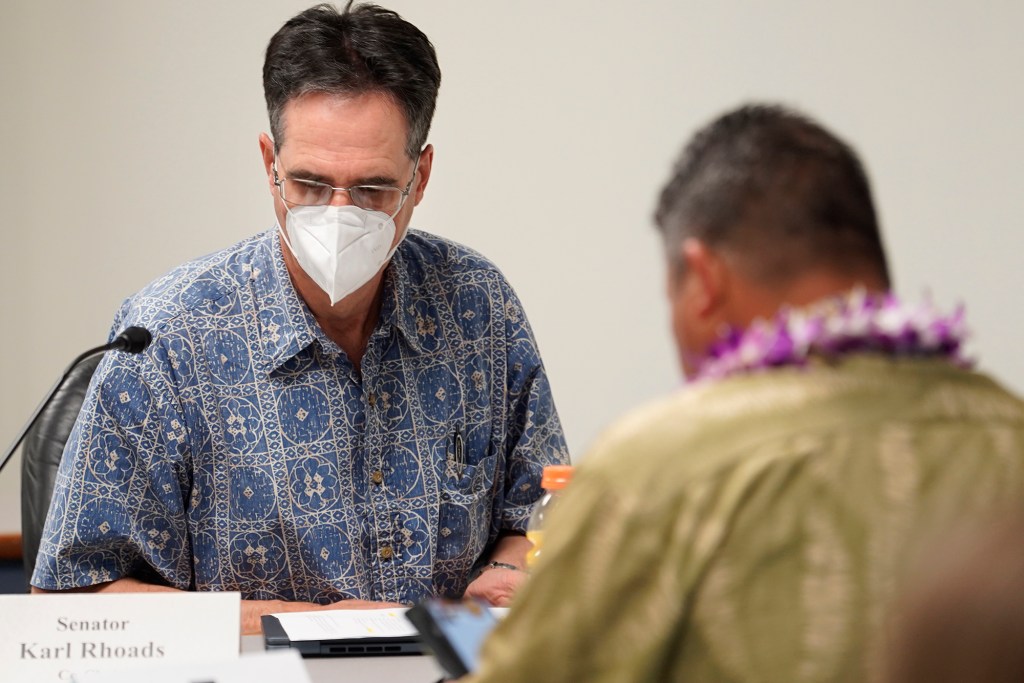 Sen. Karl Rhoads is photographed on Friday, April 26, 2024, in Honolulu. (Kevin Fujii/Civil Beat/2024)