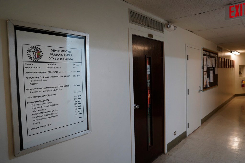 The Department of Human Services office is photographed Thursday, May 9, 2024, in Honolulu. Cathy Betts is the director. (Kevin Fujii/Civil Beat/2024)