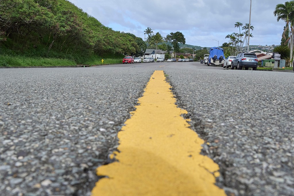 Views of various drainage areas (ditches/channels/flowways) in the vicinity of Enchanted Lake in Kailua which the residents say have not been cleaned and are contributing to flooding concerns in the area.
(David Croxford/Civil Beat/2024)