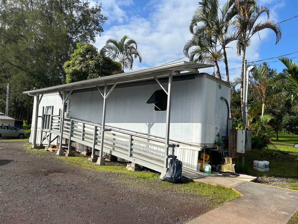 The Hawaii Academy of Arts and Sciences currently prepares school meals out of a trailer housing a commercial kitchen.