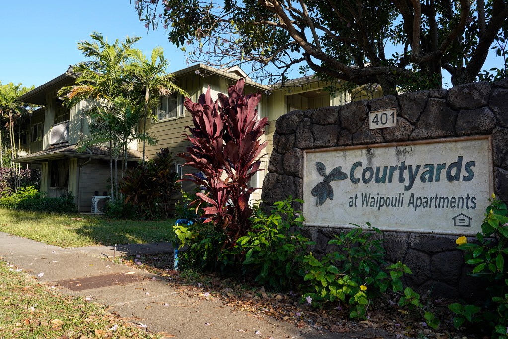The Courtyards of Waipouli in Kapaa are photographed Monday, June 10, 2024, on Kauai. The Department of Hawaiian Home Lands wants to convert them to rental properties. (Kevin Fujii/Civil Beat/2024)