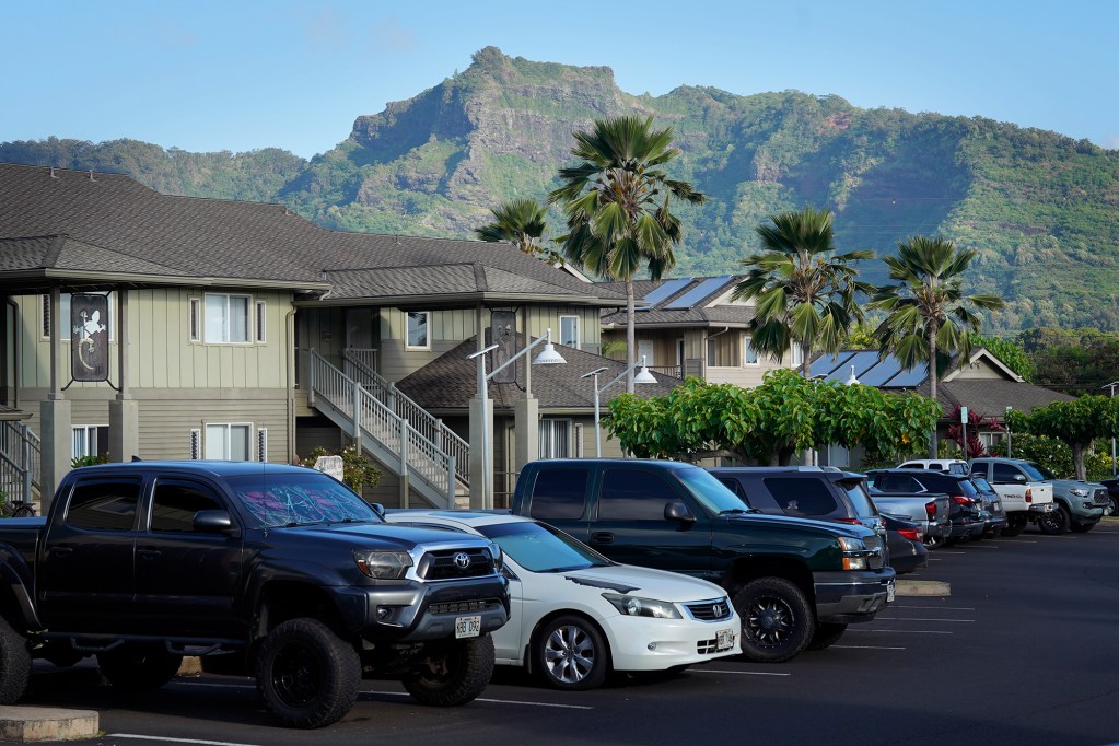 The Courtyards of Waipouli in Kapaa are photographed Monday, June 10, 2024, on Kauai. The Department of Hawaiian Home Lands wants to convert them to rental properties. (Kevin Fujii/Civil Beat/2024)