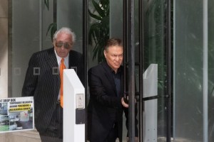Milton Choy and Michael Jay Green walking out of the U.S. District Courthouse.
