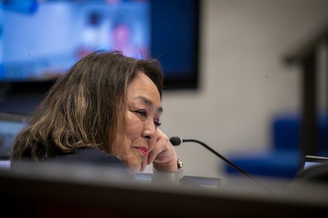 Maui County Council member Yuki Lei Sugimura guided the council through the budget process over the past two months. (Nathan Eagle/Civil Beat/2024)