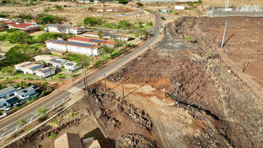 An area mauka of Lahaina town off Lahainaluna Road is believed to be where the Aug. 8 fires started. (Nathan Eagle/Civil Beat/2024)
