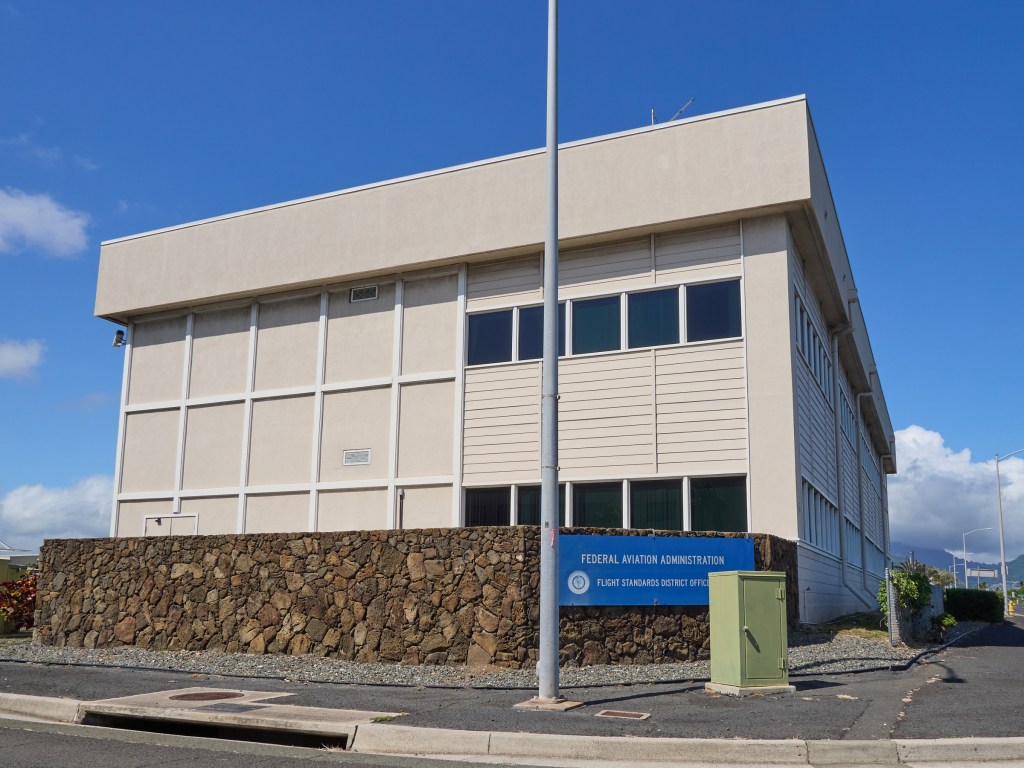 Daniel K Inouye International airport, FAA Flight Standards Building, photographed August 19, 2024 (David Croxford/Civil Beat/2024)