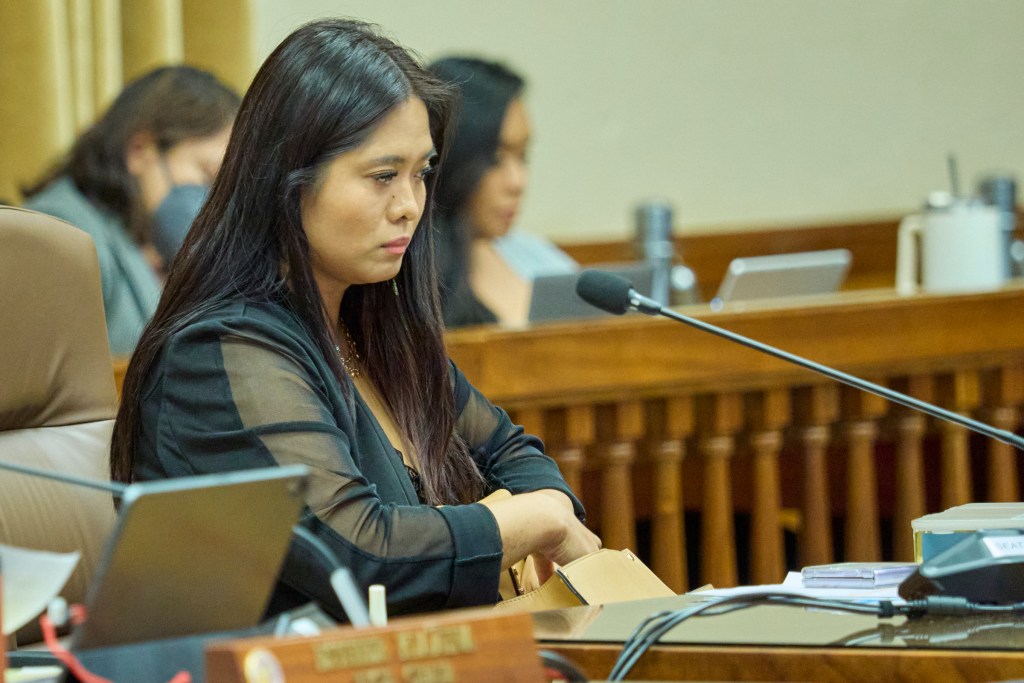 From a recent Honolulu Council meeting, Council members engaging in debate and discussion regarding bills before them(David Croxford/Civil Beat/2024)
