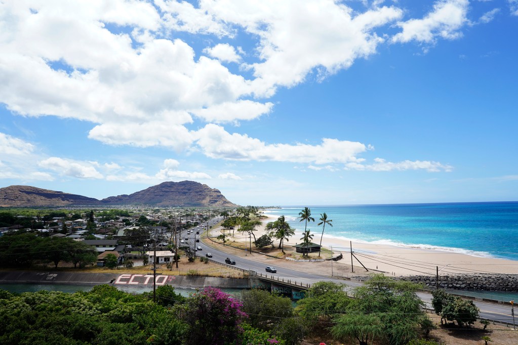 The view from Waianae Coast Comprehensive Health Center looks over Maili Beach Park Wednesday, Sept. 25, 2024, in Waianae. (Kevin Fujii/Civil Beat/2024)