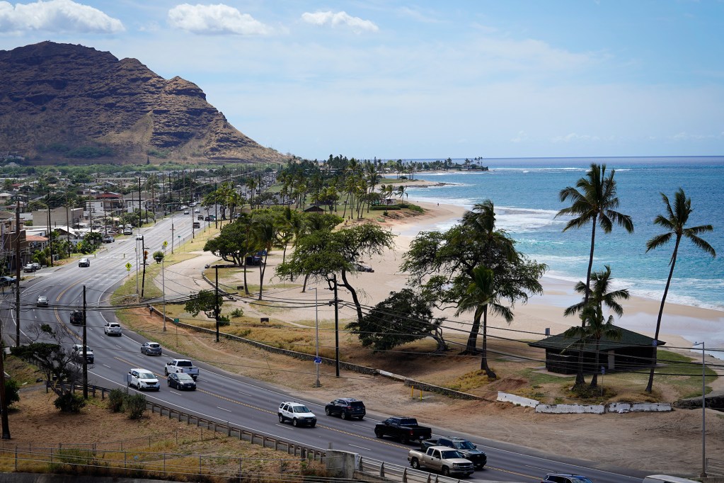 The view from Waianae Coast Comprehensive Health Center looks over Maili Beach Park Wednesday, Sept. 25, 2024, in Waianae. (Kevin Fujii/Civil Beat/2024)