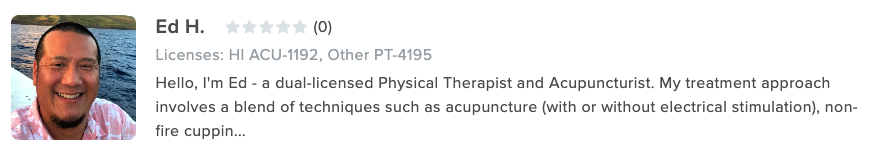 Ed Hsu acupuncture and physical therapy website bio