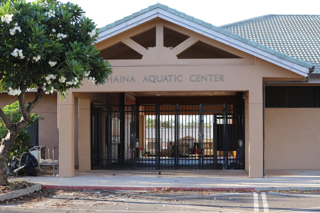 The Lahaina Aquatic Center is seen here a weeks before the reopening. (Leo Azambuja/Civil Beat/2024)