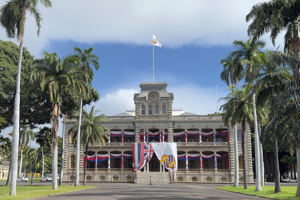 Iolani Palace, the palace that King David Kalakaua built was decorated for his 188th birthday celebration
(David Croxford/Civil Beat/2024)