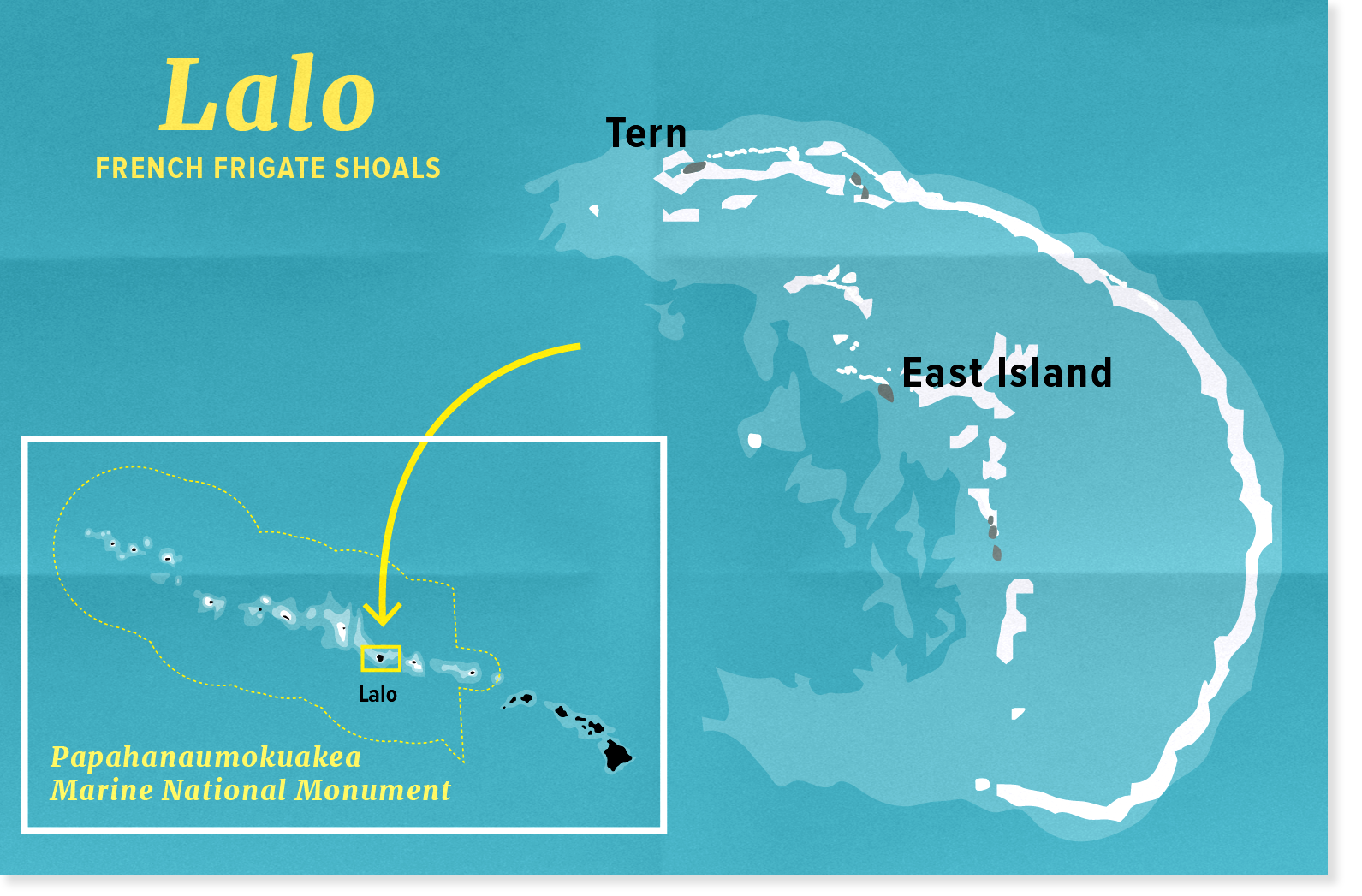 Map of Lalo (French Frigate Shoals) in the Northwestern Hawaiian Islands