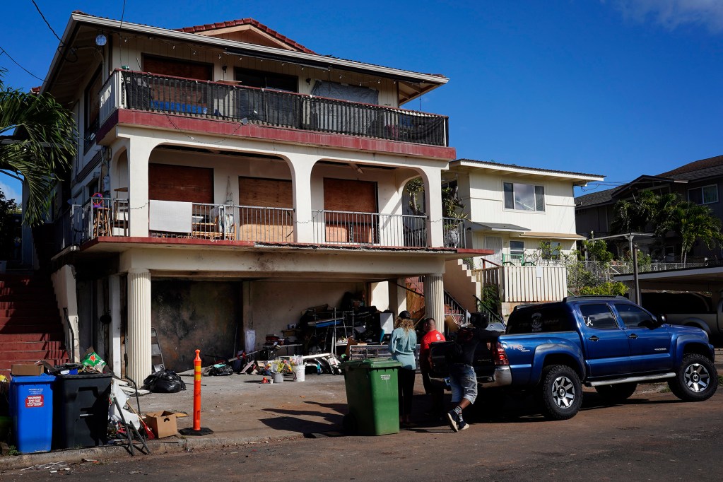 A home where a deadly, New Year’s Eve fireworks explosion took place is photographed Thursday, Jan. 2, 2025, in Honolulu’s Salt Lake neighborhood. Multiple fatalities and injuries were reported. (Kevin Fujii/Civil Beat/2025)