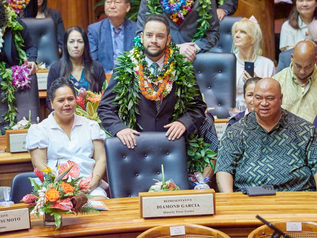 Opening Session of the 33rd Legislature January 15th, 2025. Scenes from the opening session of the House of Representatives including the first Transgender Representative and a larger minority Caucus. Diamond Garcia(David Croxford/Civil Beat/2025)