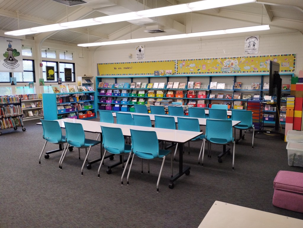 At Waiāhole Elementary, students are encouraged to organize books by topic and theme.
