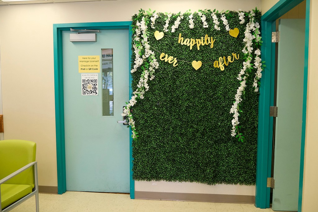 The area in the Dept of Health at Kinau Hale where married couples can apply for their licenses. Photographed May 1st, 2025(David Croxford/Civil Beat/2025)