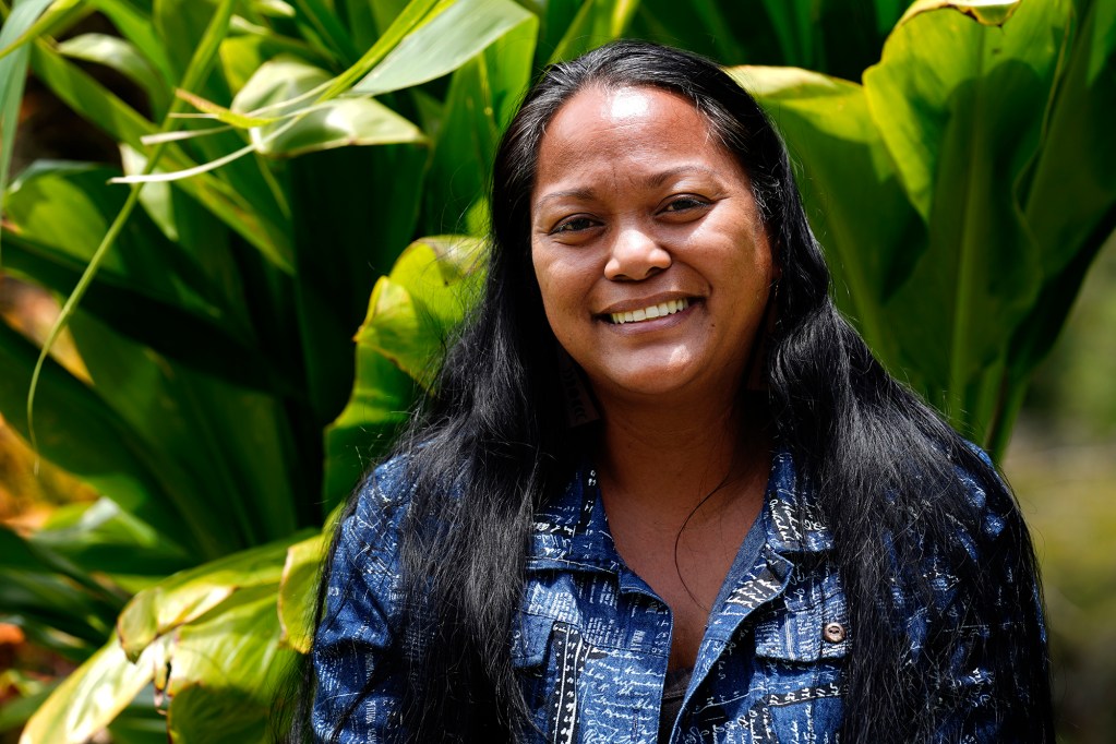 Nohea Ka‘awa is photographed Friday, May 23, 2025, in Nāʻālehu. Developers Black Sand Beach LLC defaulted on a $3.4 million mortgage. A district court ordered the property they planned to develop into residential, tourist and commercial into foreclosure. (Kevin Fujii/Civil Beat/2025)