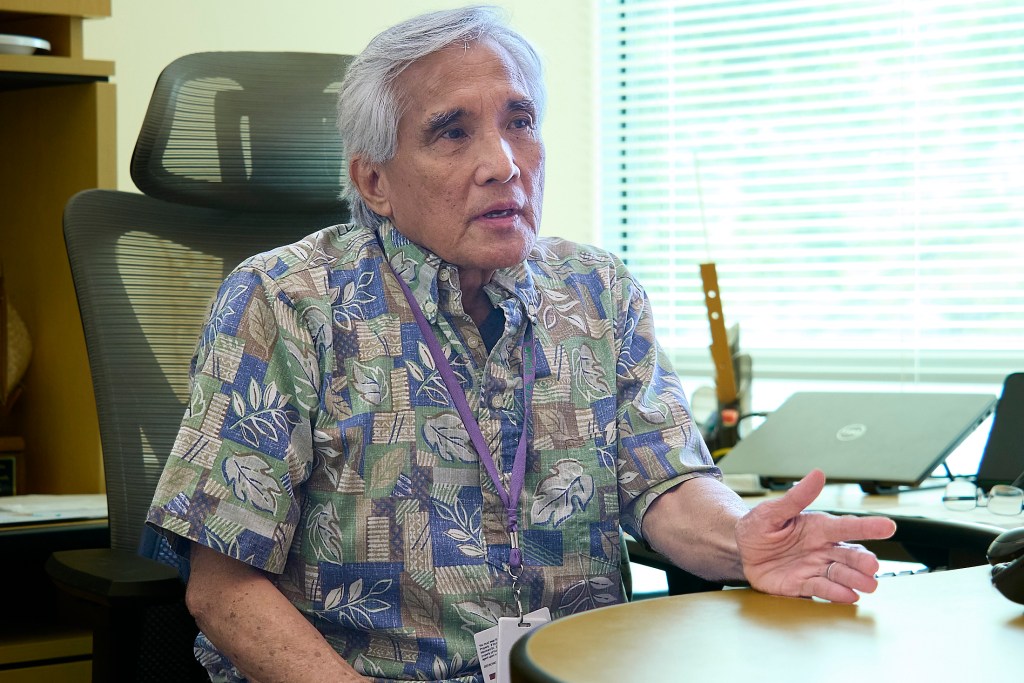Dr. Neal A Palafox MD MPH is one of the John Burns Medical Center doctors involved in researching the occurrence of Breast Cancer among Pacific Islander women, possible methods of early detection and how that can be made available to those women within that population. (David Croxford/Civil Beat/2025)