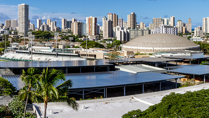 University of Hawaiʻi Mānoa photovaltaic parking canopy.
