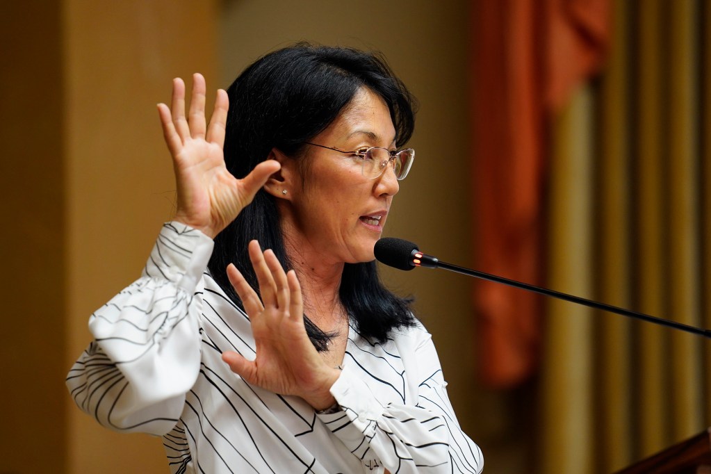Department of Planning and Permitting Director Dawn Takeuchi Apuna makes a presentation to the Honolulu Council Government Efficiency & Customer Services (GCS) Committee Thursday, Sept. 25, 2025, in Honolulu. (Kevin Fujii/Civil Beat/2025)