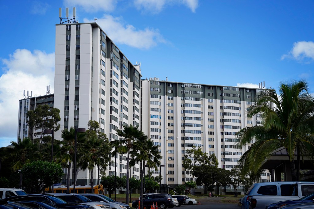 A Kuhio Public Housing tower is photographed Tuesday, Dec. 9, 2025, in Honolulu. (Kevin Fujii/Civil Beat/2025)