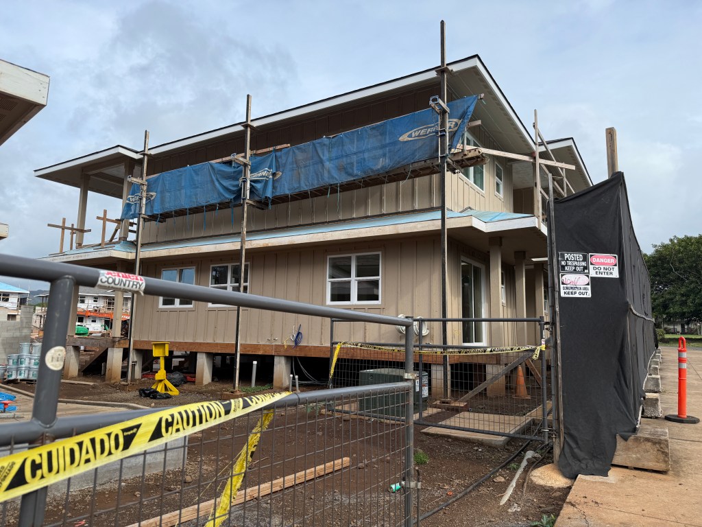 The under-construction 60-unit Kauhale at Kōloa Village on Kaua‘i on Feb. 14, 2026.