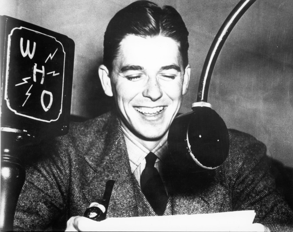 1934-1937 Ronald Reagan as a WHO Radio announcer in Des Moines Iowa