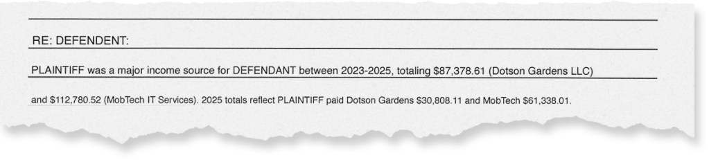 Clipping of Kimo Carvalho income statement