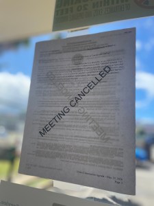 sign up that meeting is canceled